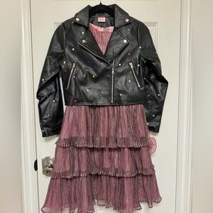 FAO.abulous FAO Schwarz Layered Dress with Black Polk a Dot Jacket Girls